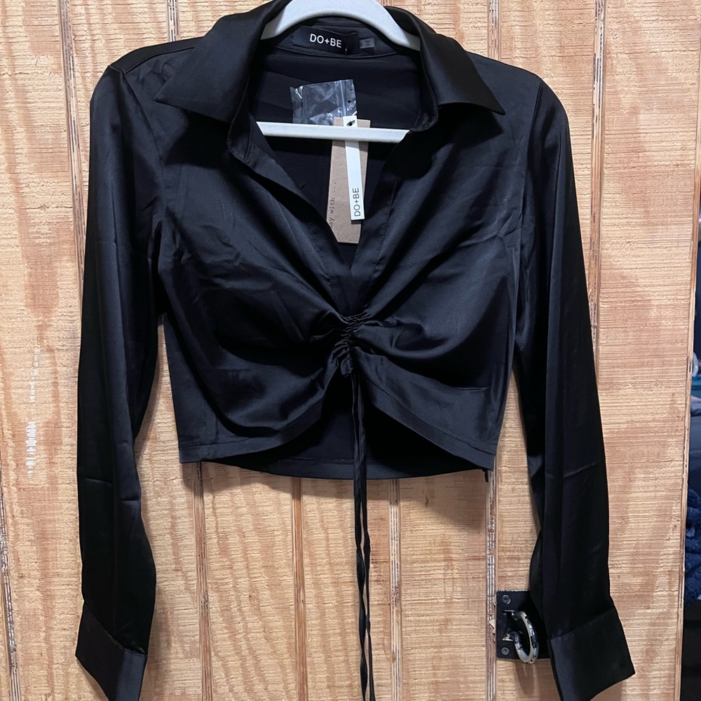 DO+BE Black Ruched Blouse